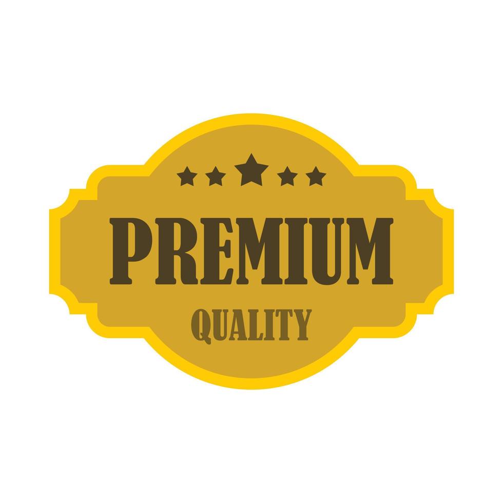 Premium quality label icon, flat style vector