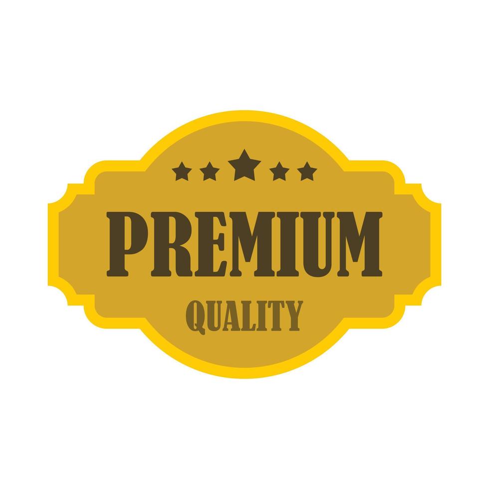 icono de etiqueta de calidad premium, tipo plano vector