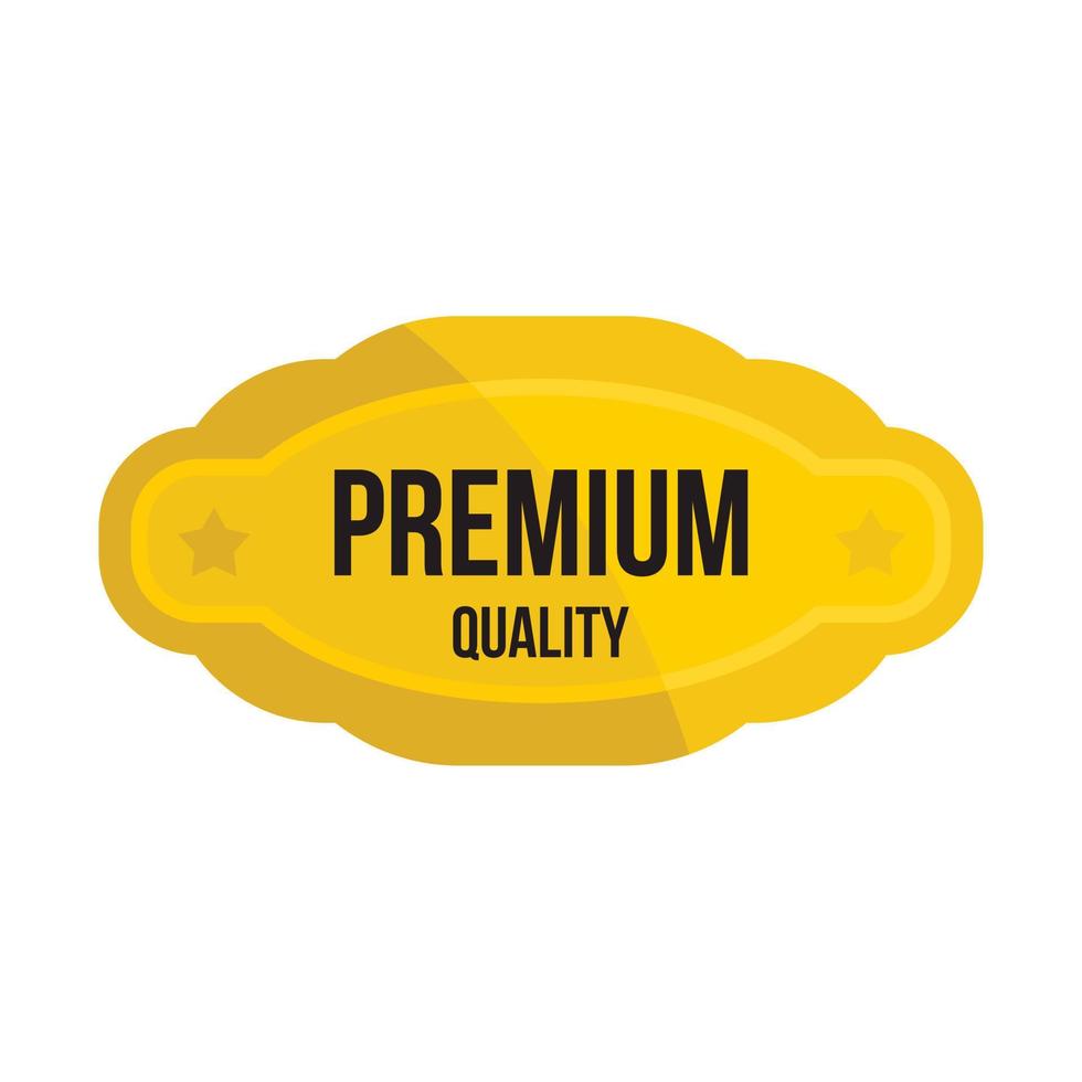 Premium quality golden label icon, flat style vector