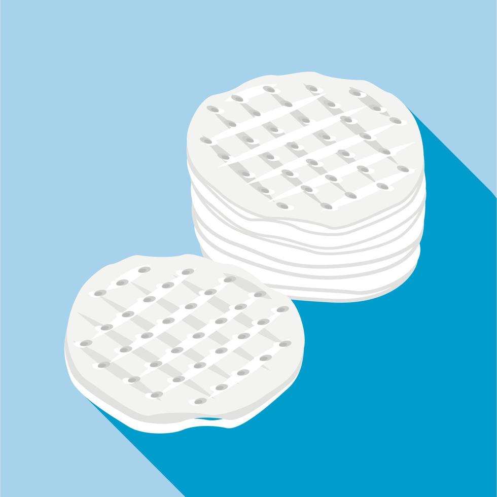 Cotton discs icon, flat style vector