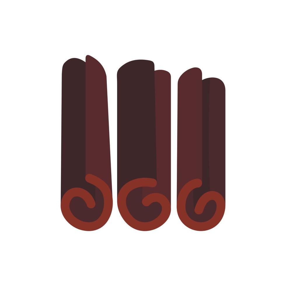 Rolled dry cinnamon icon, flat style vector