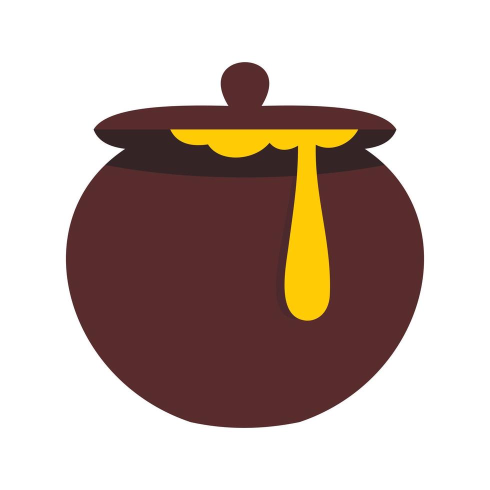Honey pot icon, flat style vector