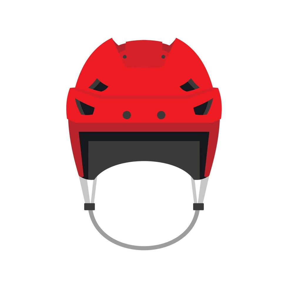 icono de casco de hockey, estilo plano vector