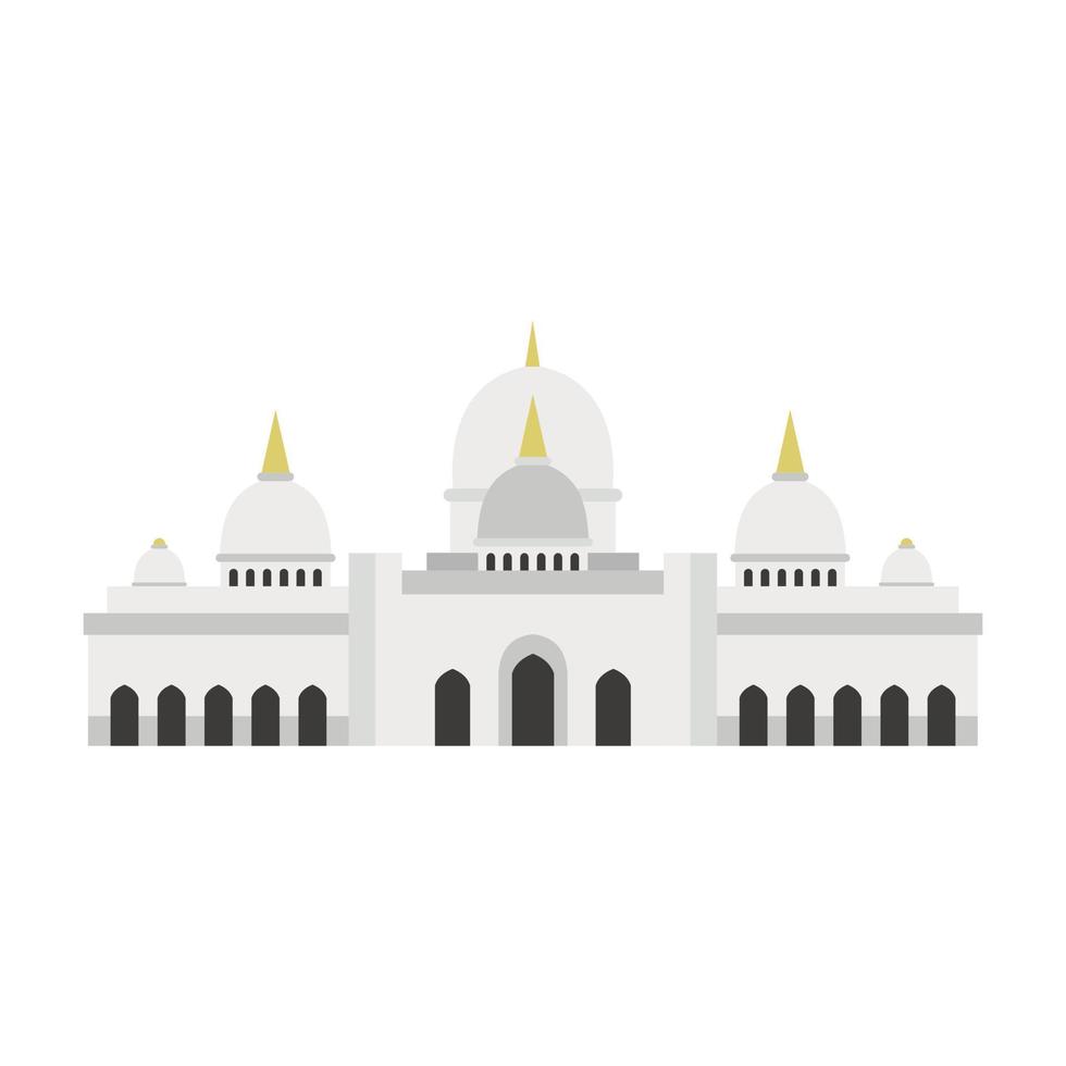 Taj Mahal icon, flat style vector