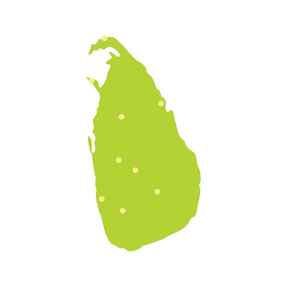 icono de mapa verde de sri lanka, estilo plano vector