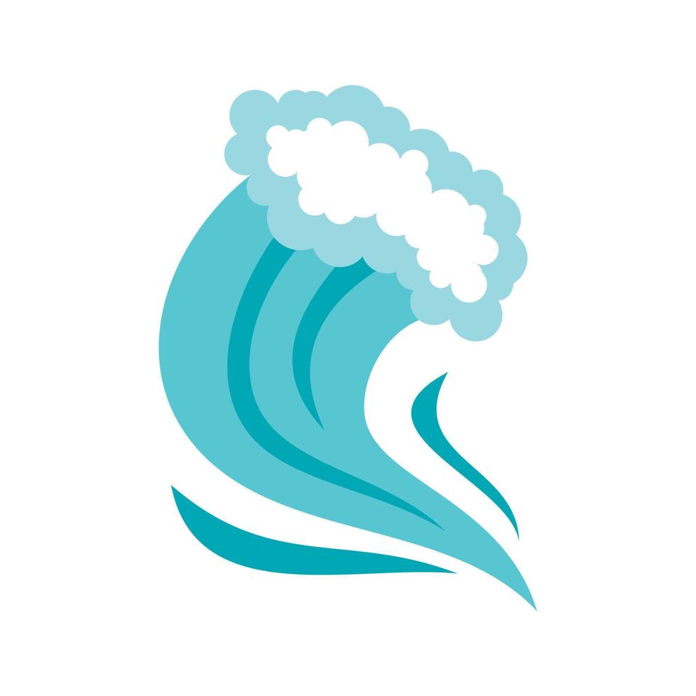 Tsunami icon, cartoon style vector