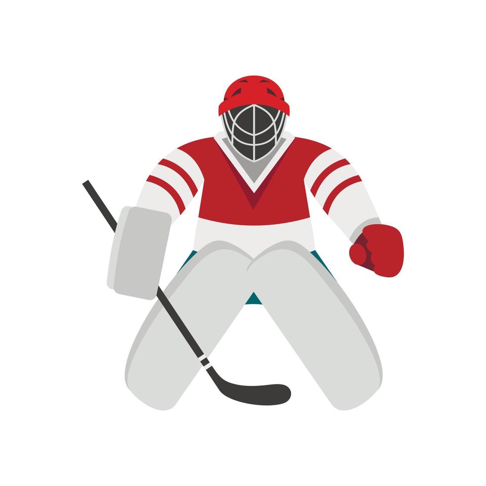icono de portero de hockey, estilo plano vector