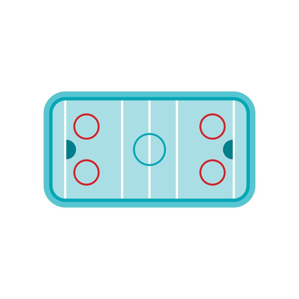 icono de pista de hockey sobre hielo, estilo plano vector