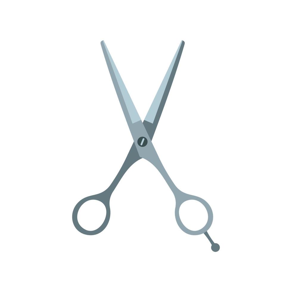 Hair cutting scissors icon, flat style vector
