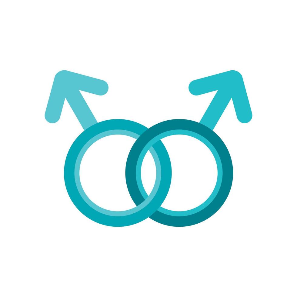 Gay love sign icon, flat style vector