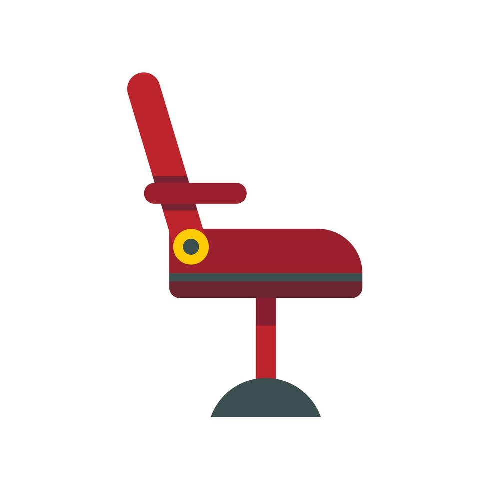 icono de silla de peluquero rojo, estilo plano vector