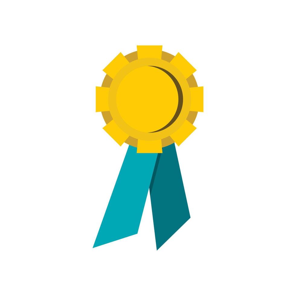 Champion medal icon, flat style vector