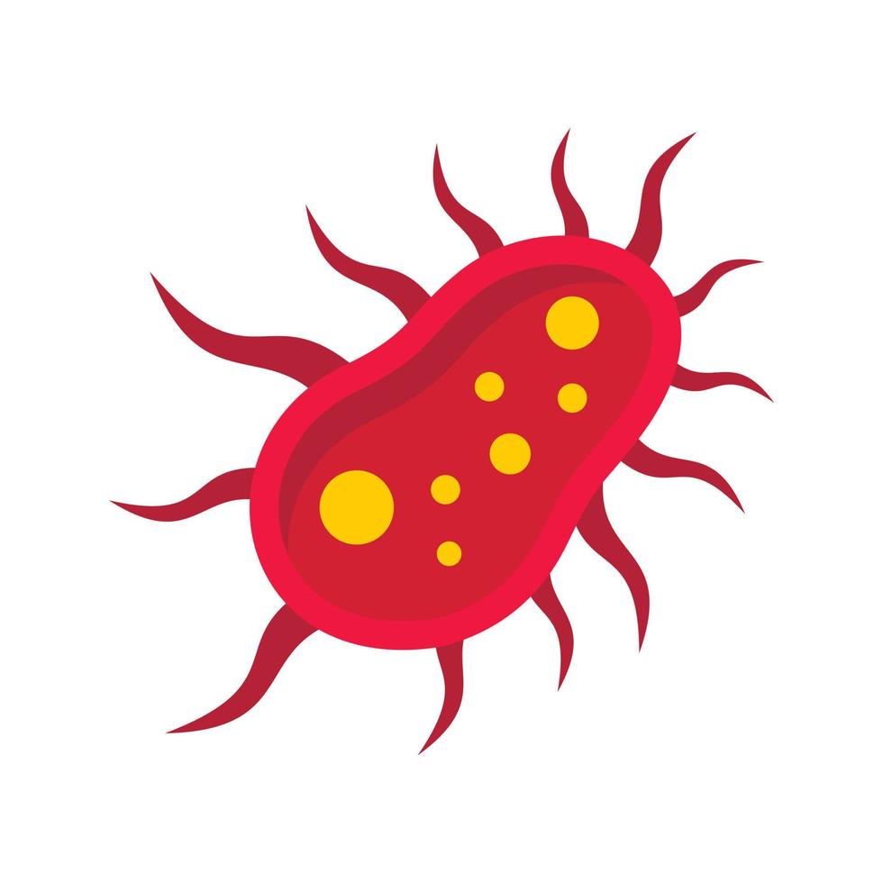 icono de ciempiés de bacterias, estilo plano vector