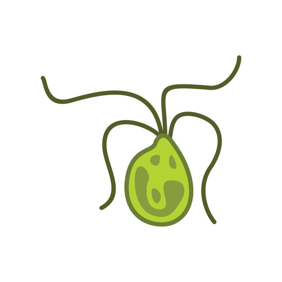 Bacterial cell icon, flat style vector
