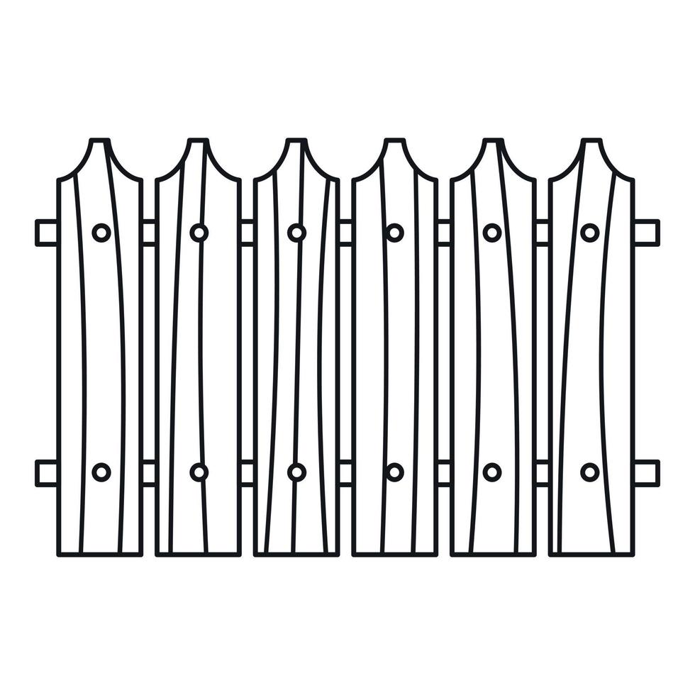 Wooden fence icon, outline style vector