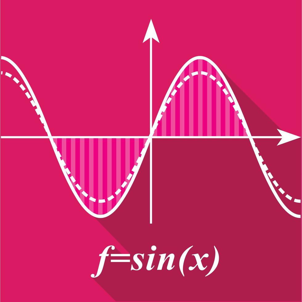 Algebra graph icon, flat style vector