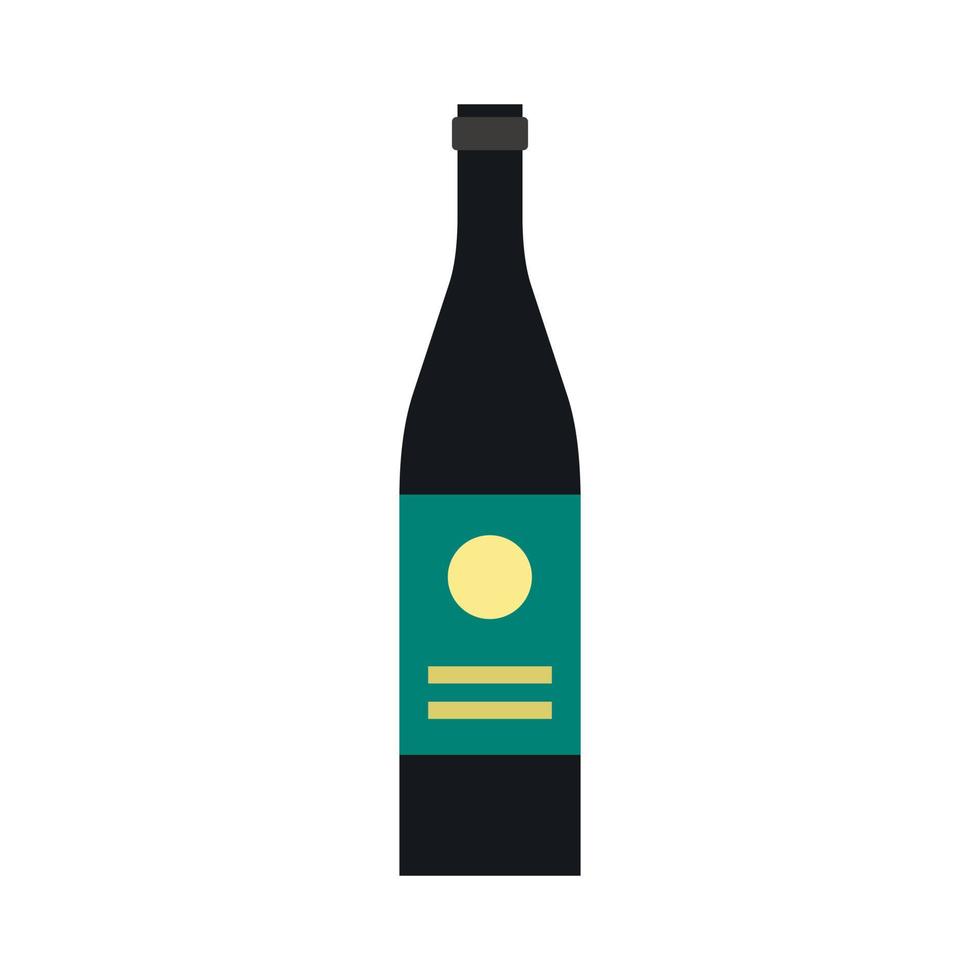 icono de botella de vino, estilo plano vector