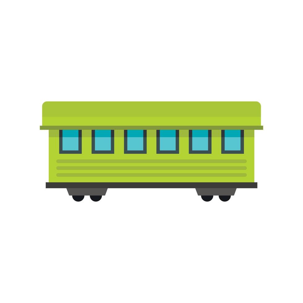 Passenger train car icon, flat style vector