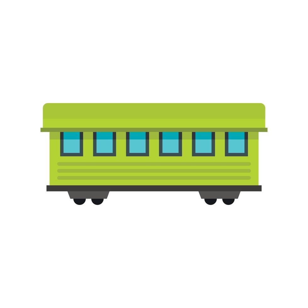 Passenger train car icon, flat style vector