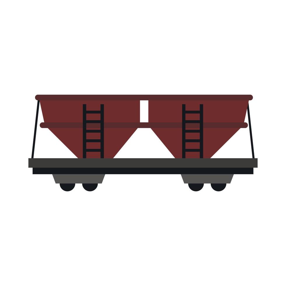 Freight railroad car icon, flat style vector