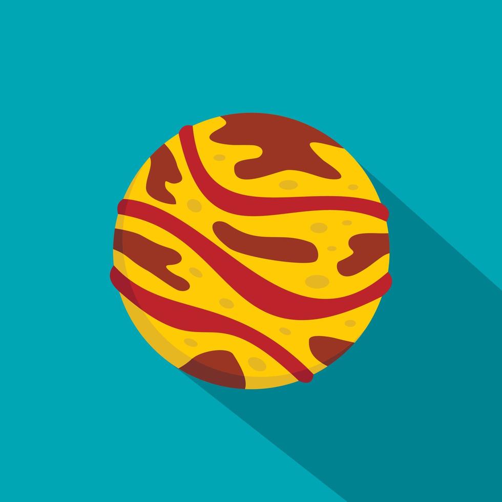 Striped planet icon, flat style vector