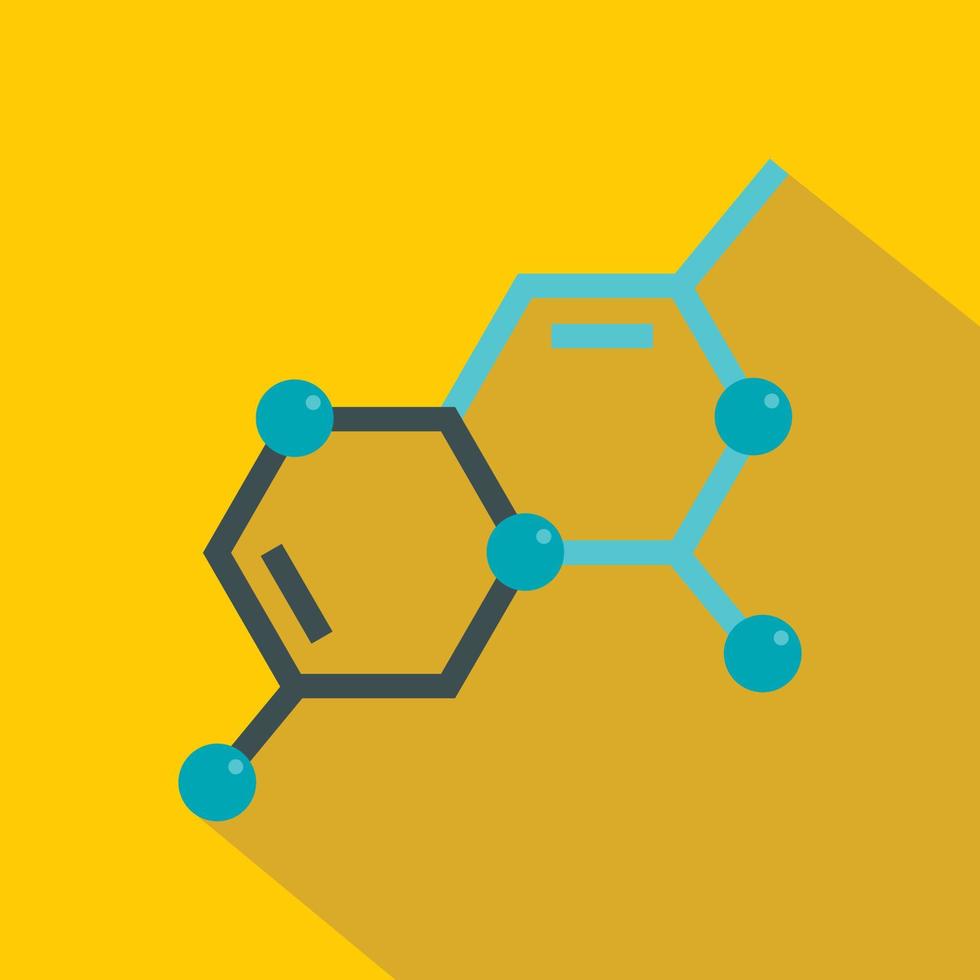 estructura del icono de la molécula, estilo plano vector