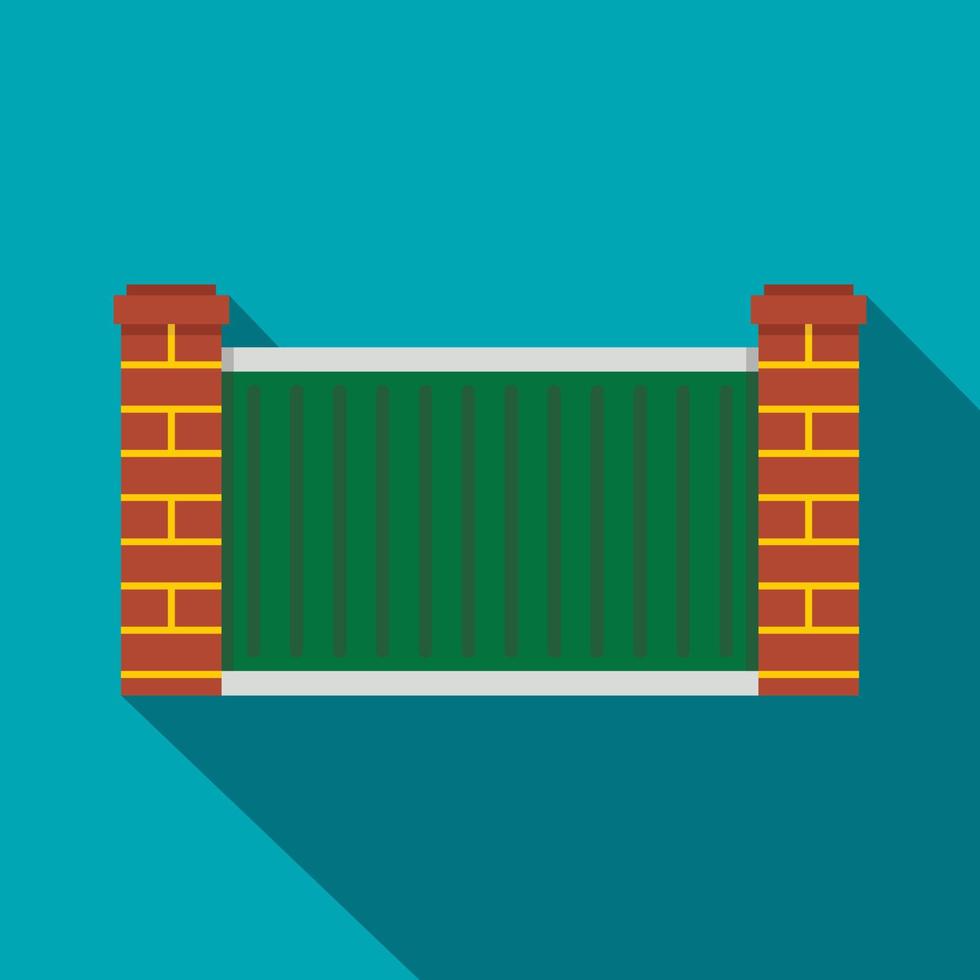 Home fence icon, flat style vector