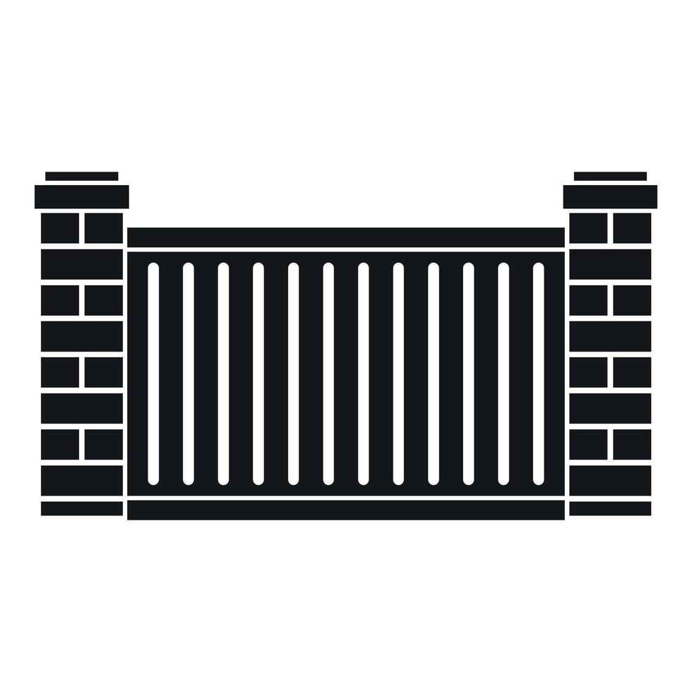 Home fence icon, simple style vector