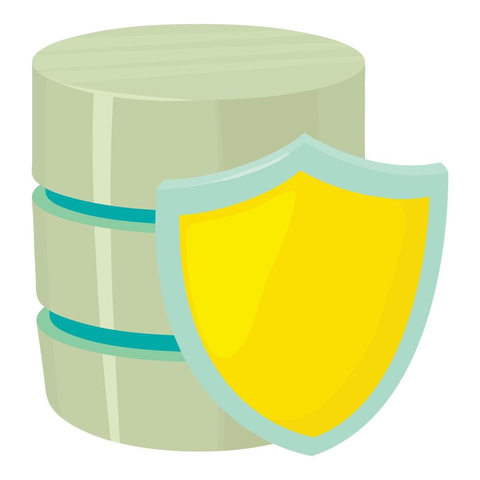 Safe database icon, cartoon style vector