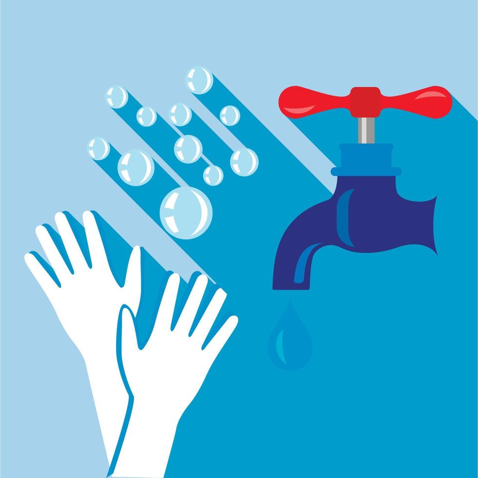 Washing hand icon, flat style vector