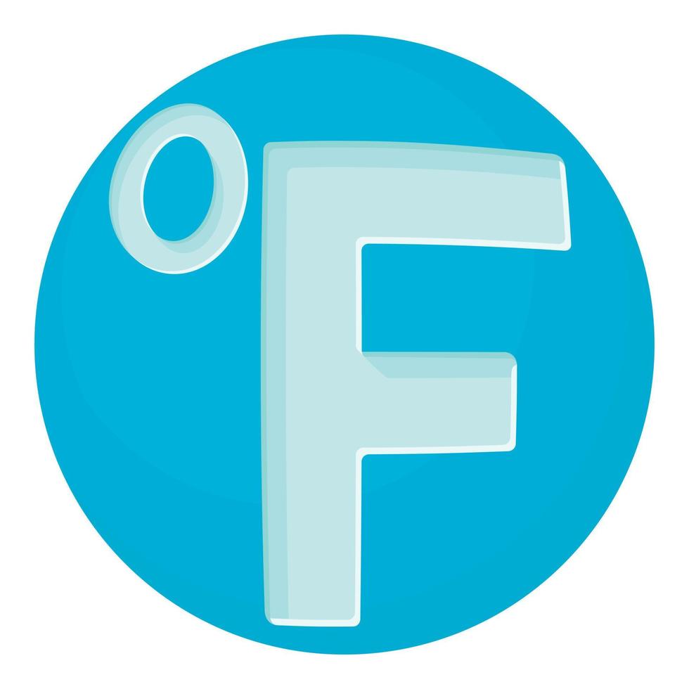 Fahrenheit icon, cartoon style vector