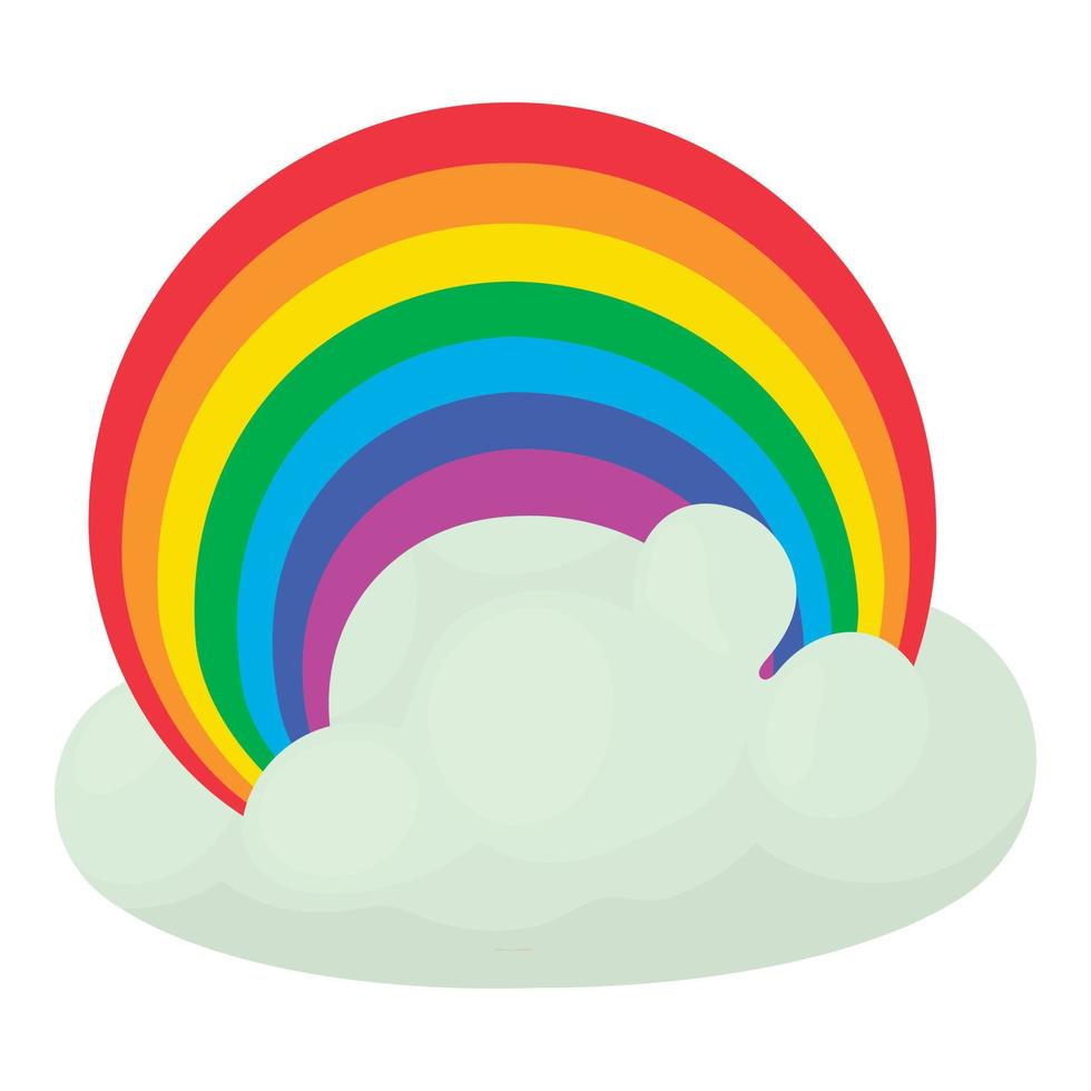 icono de arco iris, estilo de dibujos animados vector