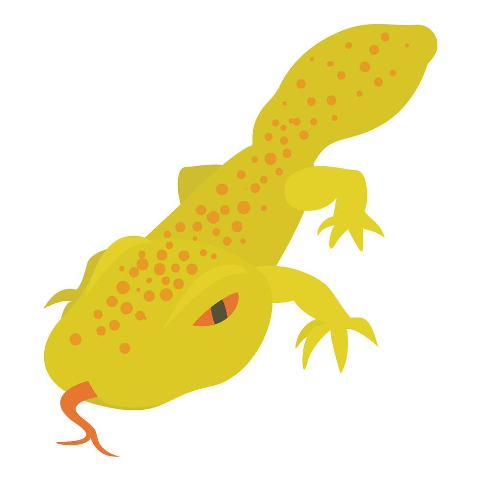 Spotted lizard icon, cartoon style vector