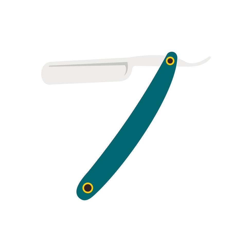 Straight razor icon, flat style vector