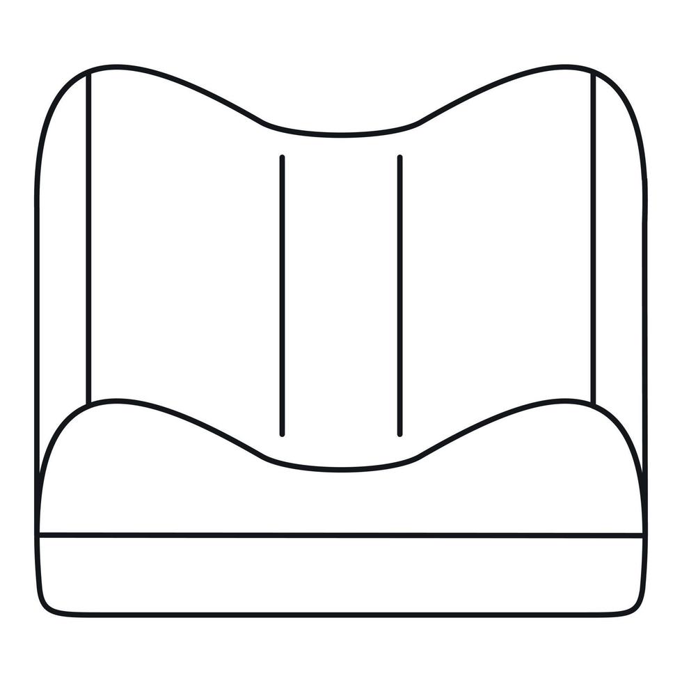 icono de almohada ortopédica, estilo de esquema vector