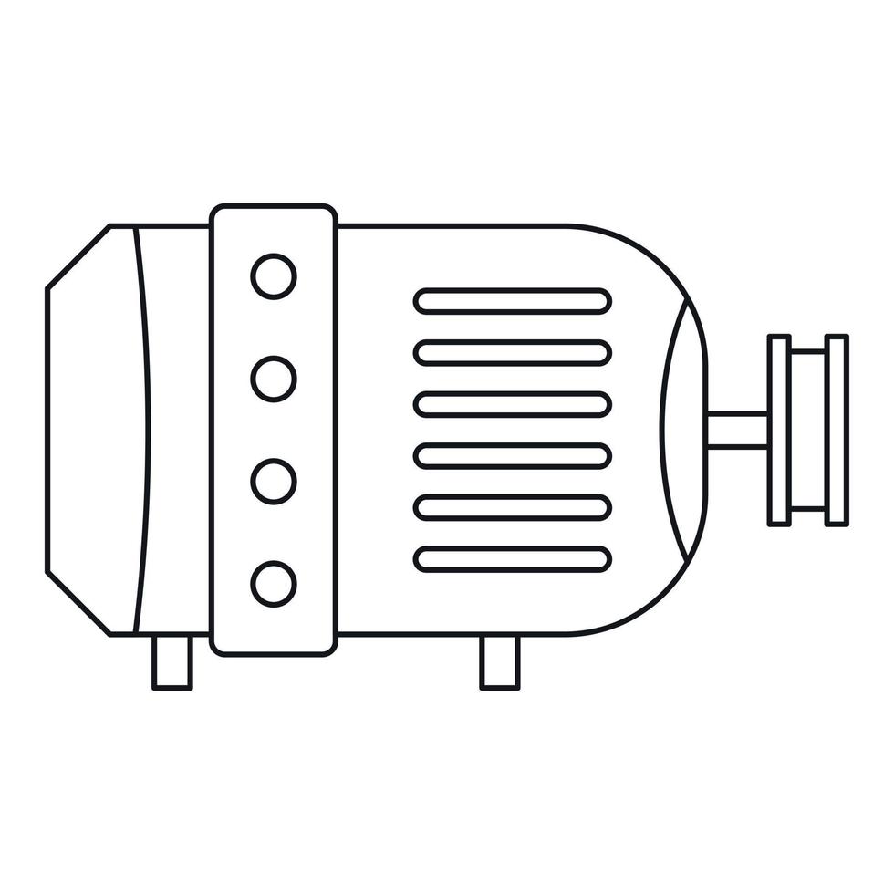 icono de motor eléctrico, estilo de esquema vector