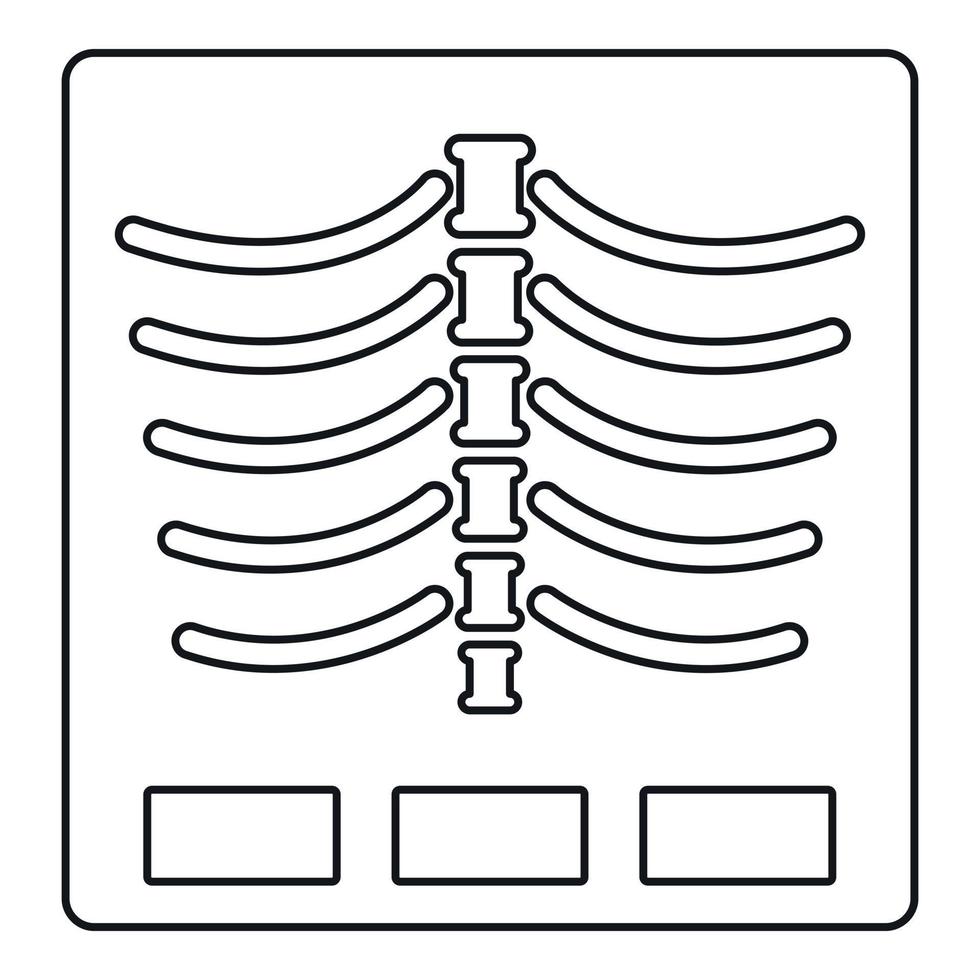 X ray photo icon, outline style vector