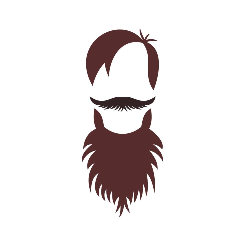 Men hairstyle with beard and mustache icon vector