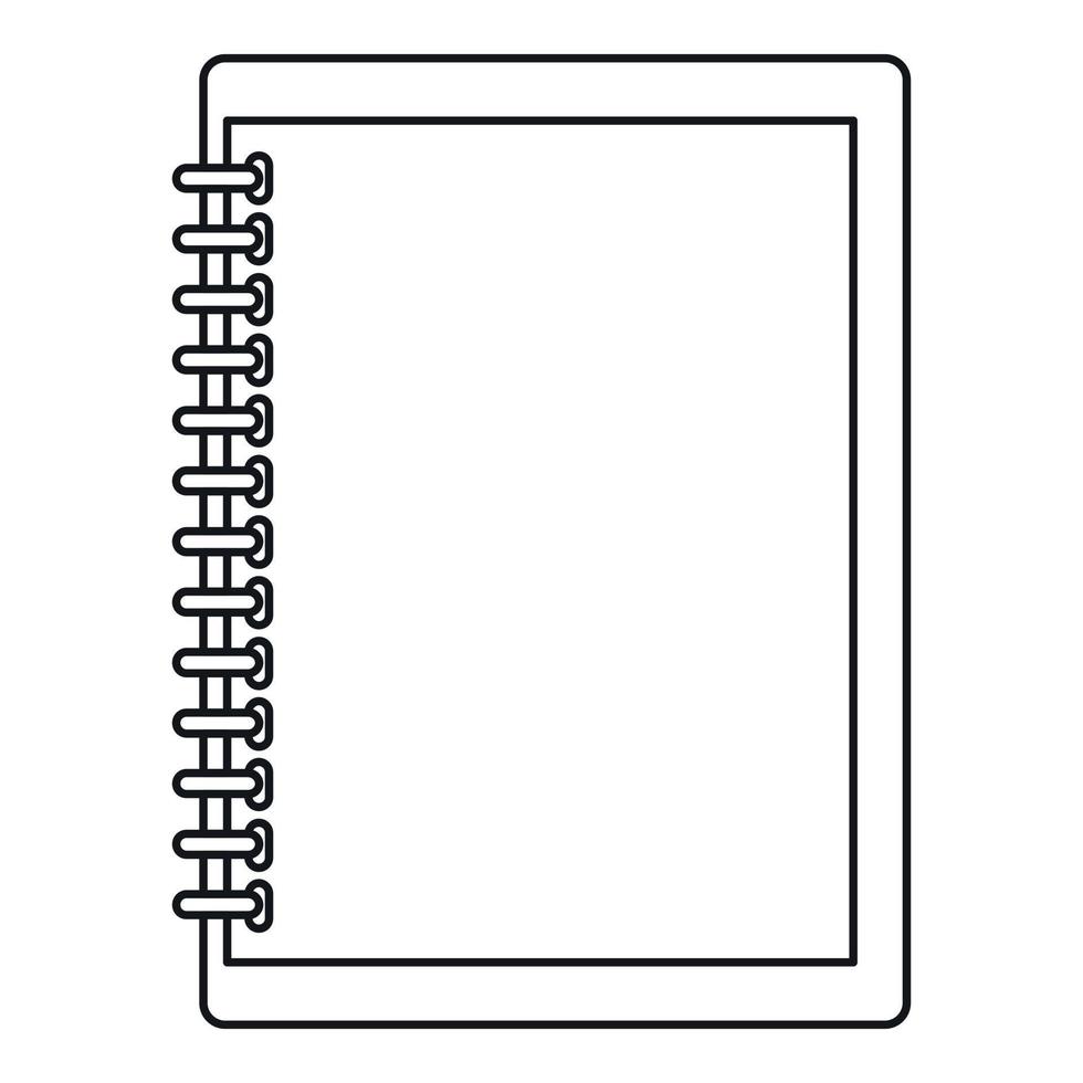 icono de cuaderno de bocetos, estilo de contorno vector