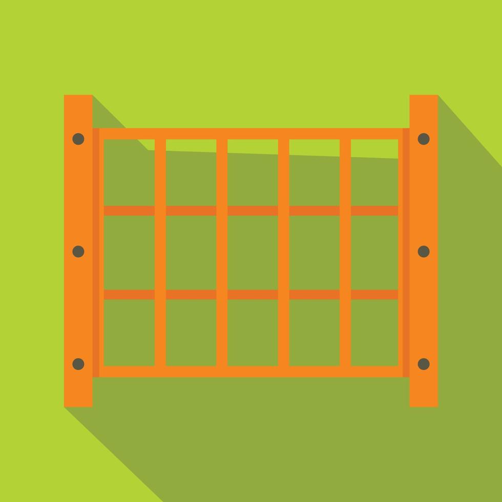 Yard fence icon, flat style vector