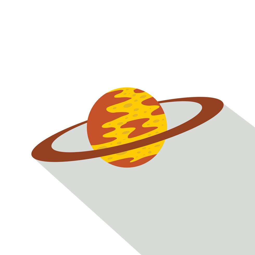 Saturn icon, flat style vector
