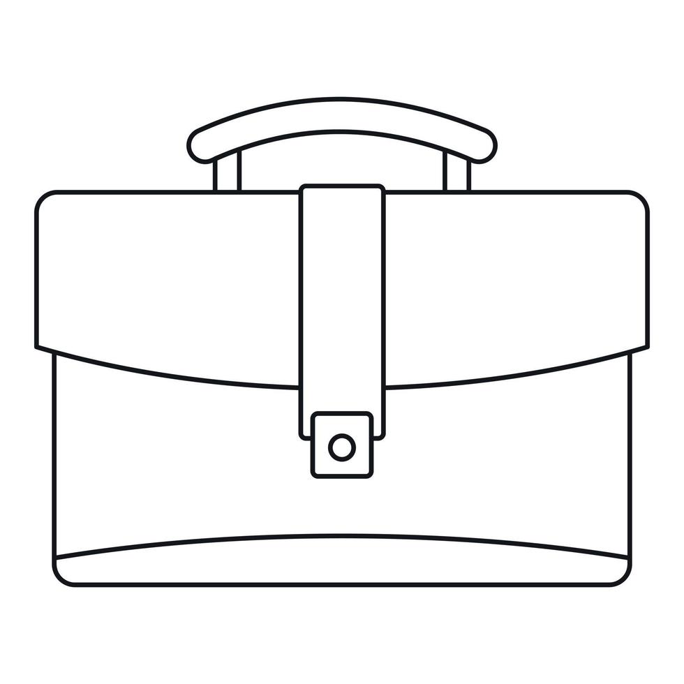 Leather briefcase icon, outline style vector