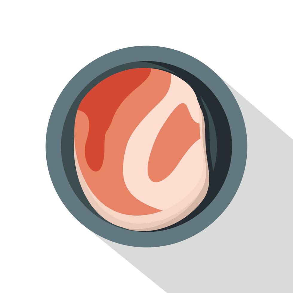 Asian meat icon, flat style vector