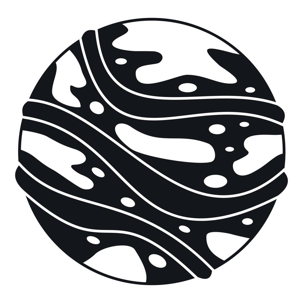 Round planet icon, simple style vector