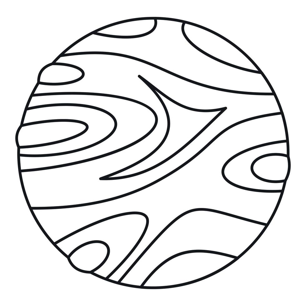 Striped planet icon, outline style vector