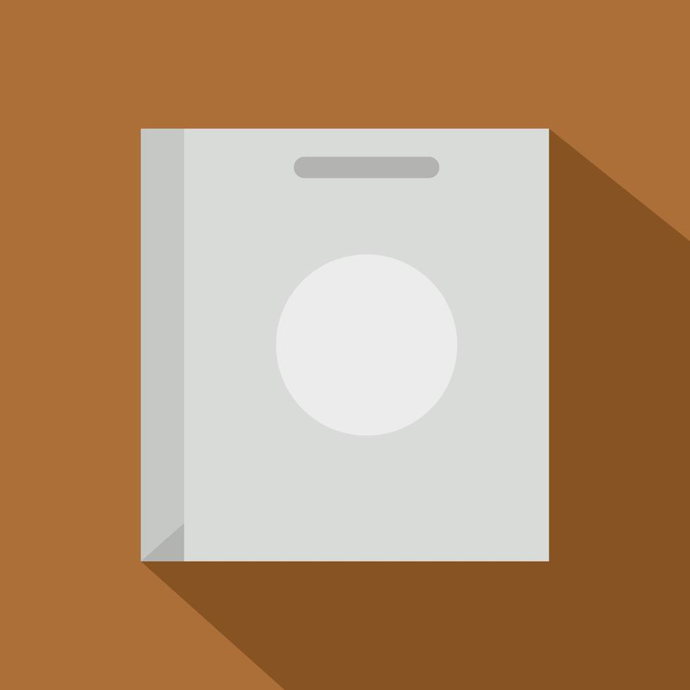 Paper bag icon, flat style vector