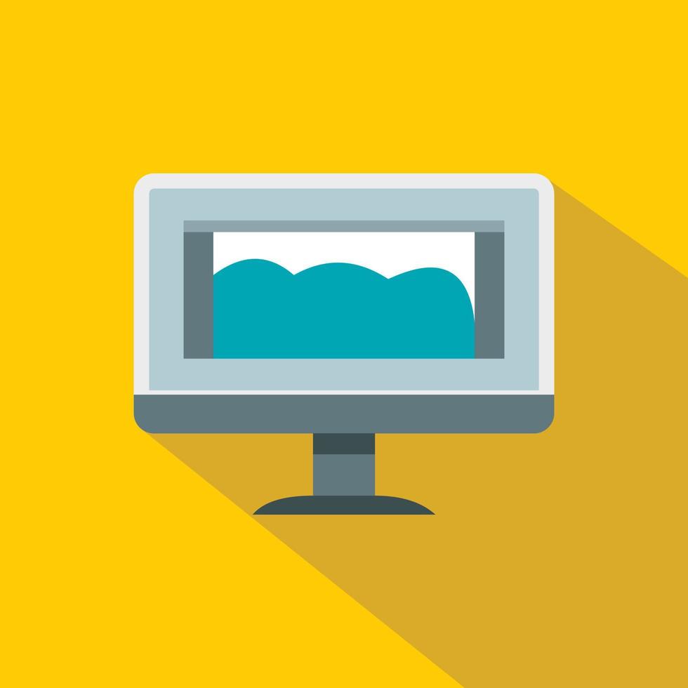 Drawing monitor icon, flat style vector