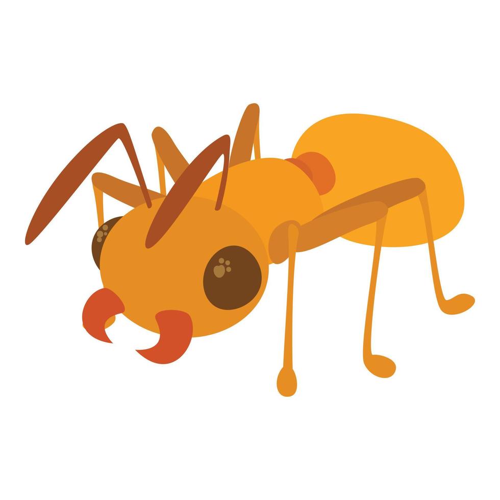 icono de hormiga, estilo de dibujos animados vector