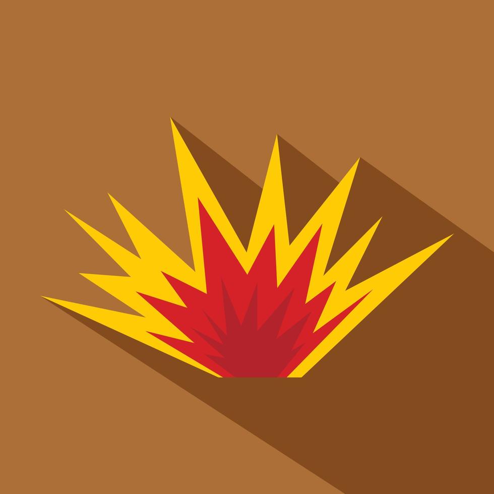 icono de explosión nuclear, estilo plano vector