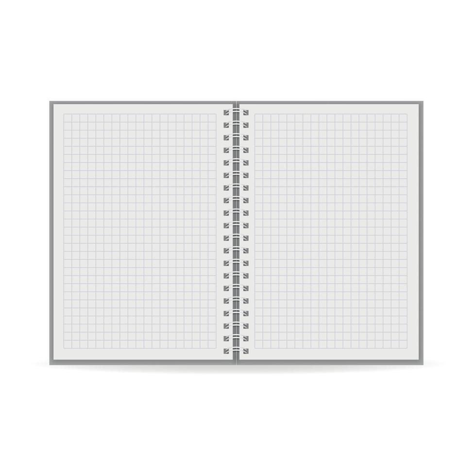 Clean notebook icon, realistic style vector